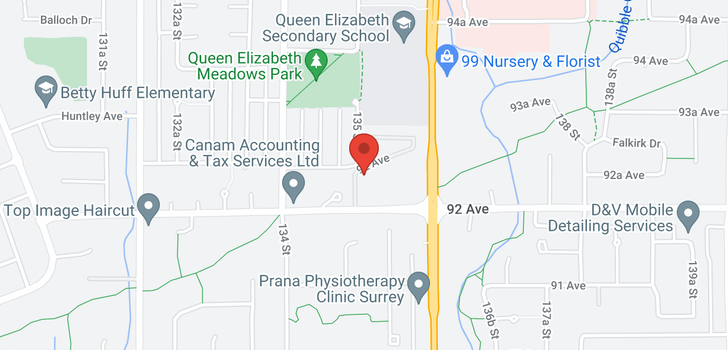 map of 72 13499 92 AVENUE